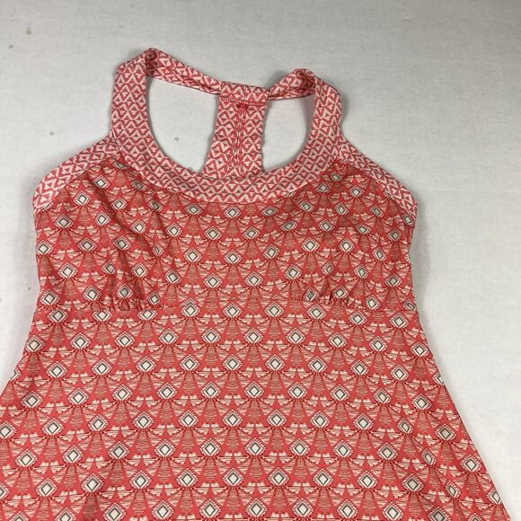 Prana Coral Print Sleeveless Dress M Racerback Boho Stretch Travel Casual - Picture 3 of 13